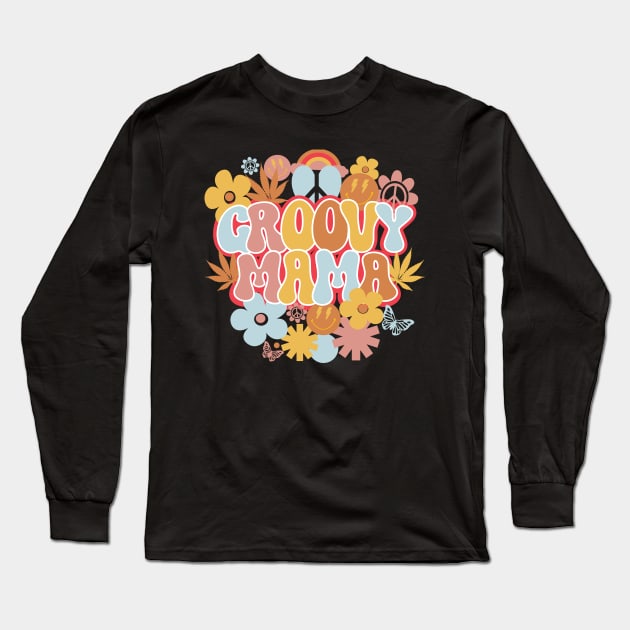 Groovy Mama Shirt, Hippie Mama Long Sleeve T-Shirt by mcoshop